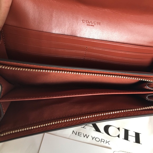 Coach Slim Envelope Crossgrain Leather Wallet - Picture 7 of 8